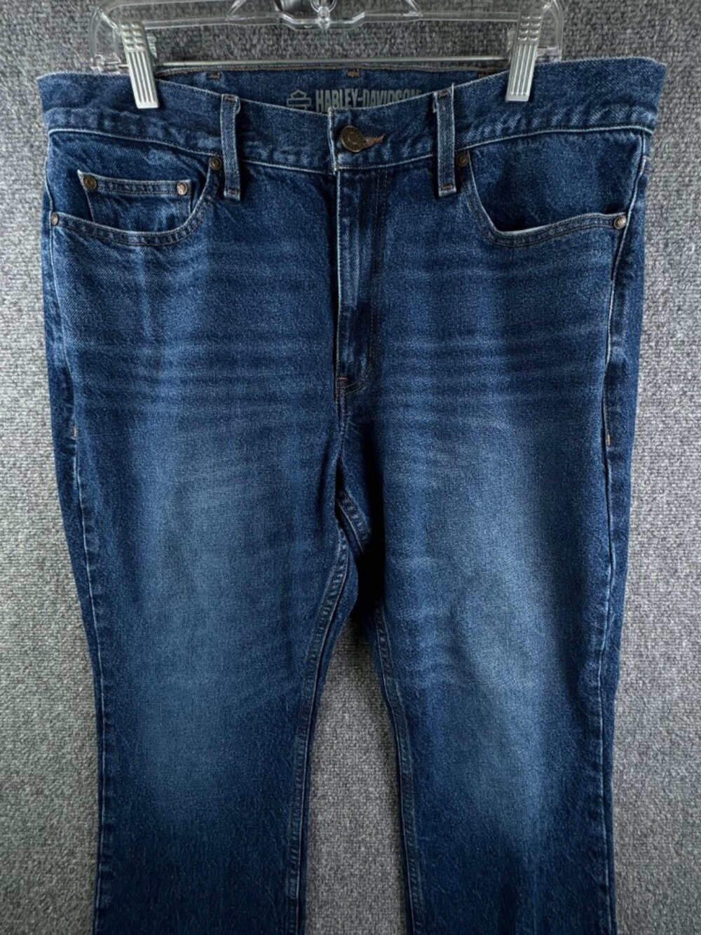 HARLEY DAVIDSON MEN STRAIGHT LEG JEANS Denim Blue 38x32 Cotton Adult Biker Men
